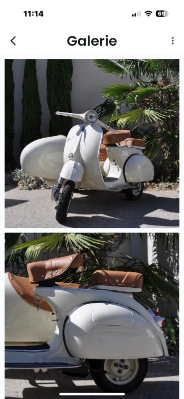 Sidecar personnalisé hôtel , restaurant, maison de haute couture , certificat d origine piaggio, paris 