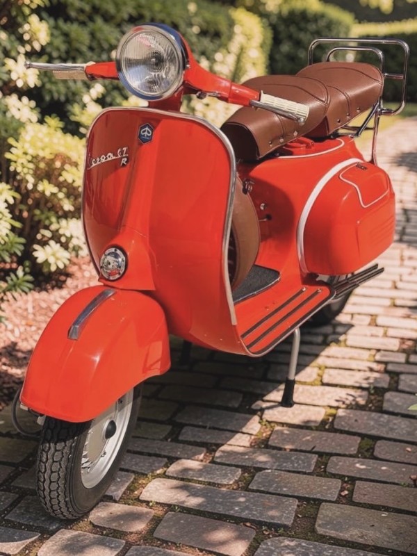 Vespa GTR 1970 Orange d’Origine : Livraison à Saint-Tropez d’une Icône des Années 70, carte grise de collection, restauration complète, vintage 