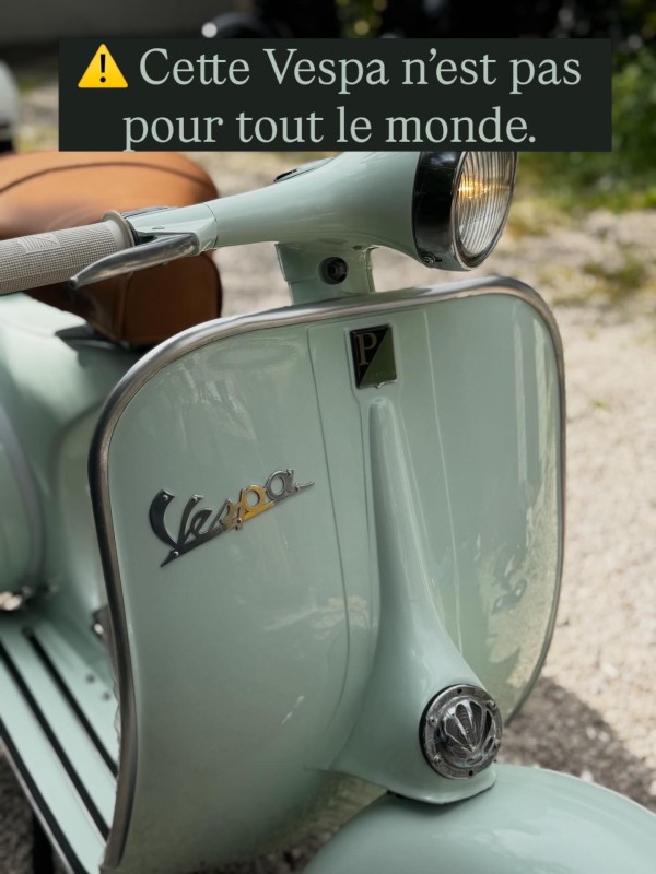 Vespa Vintage restaurée : l’élégance intemporelle sortie de l’atelier La Vespazienne, Paris.  carte grise de collection 