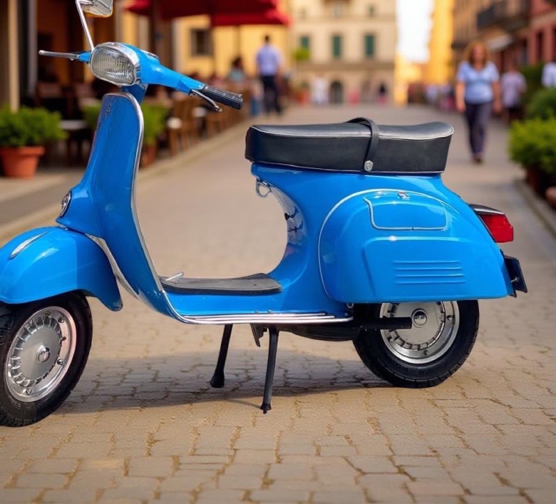 vespa 150 super , année 71 , bleu électrique, restauration complète, certificat d’authenticité Piaggio, proche de limoges .
