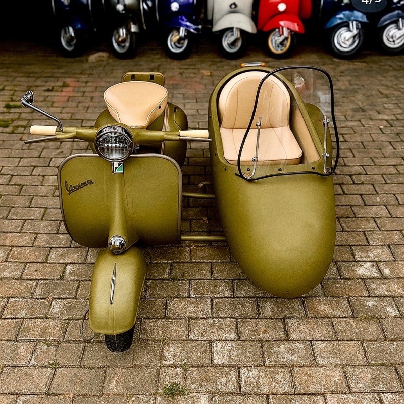 nouveaux Sidecars Vespas proche de Paris , certificat d origine piaggio , carte grise collection 