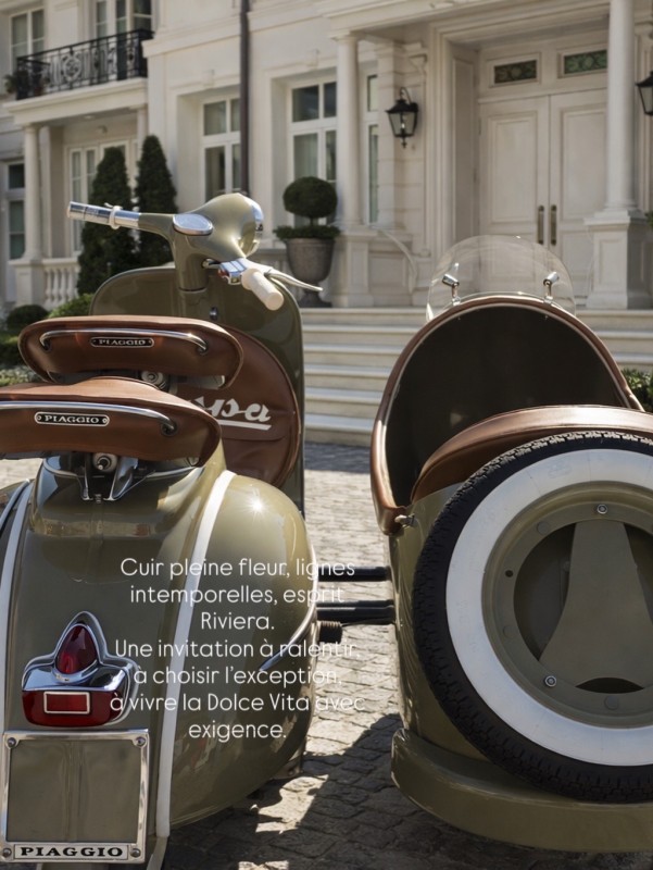 Vespa Side-Car et Maison de Luxe : L’Élégance Italienne au Service d’un Art de Vivre Exclusif, St-Tropez, carte grise collection, restauration complète 