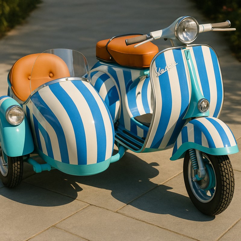 vespa Sidecar entièrement restauré, personnalisé, certificat d’authenticité piaggio , près de Cannes 