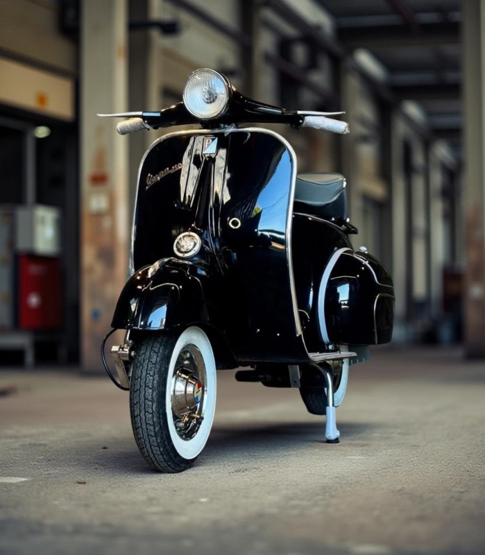 vespa VBB 1965 , all black, proche de Paris . restauration complète, certificat d origine piaggio , carte grise de collection